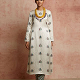 Amer Ivory Mix Buti Kurta