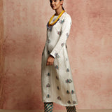 Amer Ivory Mix Buti Kurta