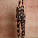 Amer Black Beige Top