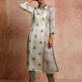 Amer Ivory Buti/Multi Kurta