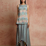 Amer Multicolor Top With Skirt Pant