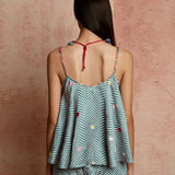 Amer Green And Beige Chevron Singlet
