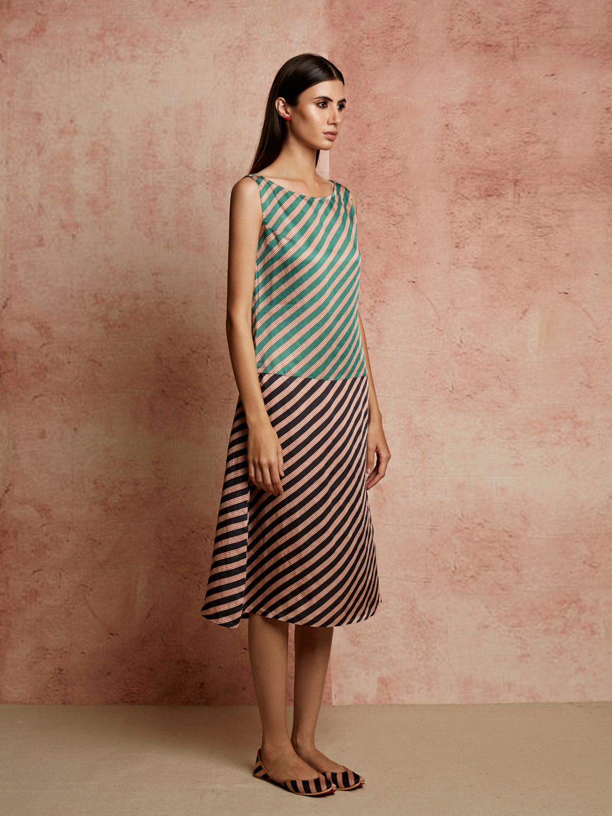 Amer Striped Blocked Dress