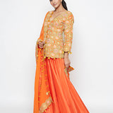 Morbagh Short Embroidered Kurta With Skirt And Dupatta