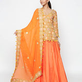 Morbagh Short Embroidered Kurta With Skirt And Dupatta