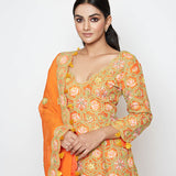 Morbagh Short Embroidered Kurta With Skirt And Dupatta