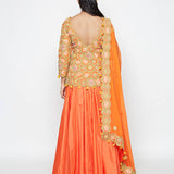Morbagh Short Embroidered Kurta With Skirt And Dupatta
