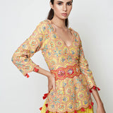 Morbagh Short Embroidered Kurta With Skirt And Dupatta