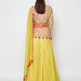 Morbagh Short Embroidered Kurta With Skirt And Dupatta
