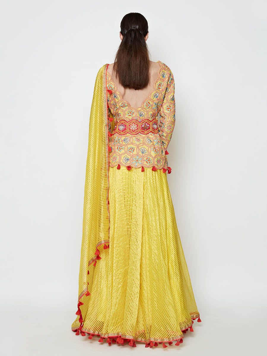 Morbagh Short Embroidered Kurta With Skirt And Dupatta