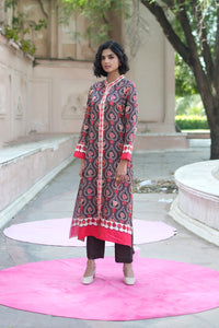 BROWN CHARCOAL CHINTZ GAURI KURTA SET