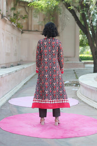 BROWN CHARCOAL CHINTZ GAURI KURTA SET