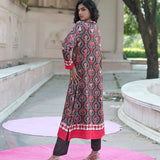 Mocha Printed Embroidered Chintz Gauri Kurta set