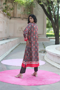 BROWN CHARCOAL CHINTZ GAURI KURTA SET