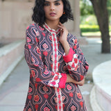 Mocha Printed Embroidered Chintz Gauri Kurta set