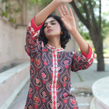 Mocha Printed Embroidered Chintz Gauri Kurta set