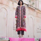 Mocha Printed Embroidered Chintz Gauri Kurta set