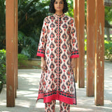 Ivory Printed Embroidered Chintz Gauri Kurta set