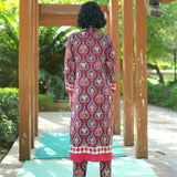 Plum Printed Embroidered Chintz Gauri Kurta set