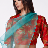 Bundi Printed Embrodiered Deer Zaal Lehenga Set