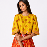 Bundi Printed Embrodiered Red Zaal Lehenga Set