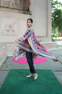 Mauj Nayy Pink Rani Cape Set