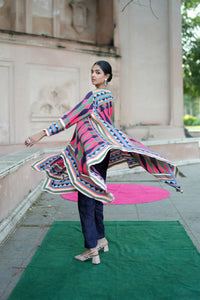 Mauj Nayy Pink Rani Cape Set