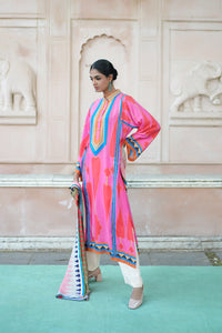 Red/Pink Kilim Kurta Set