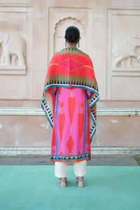 Red/Pink Kilim Kurta Set