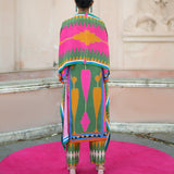 Green/Pink Printed Kilim Kurta Set