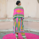 Green/Pink Printed Kilim Kurta Set