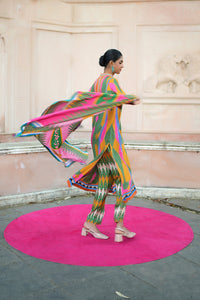 Green/Pink Kilim Kurta Set