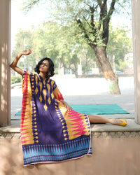 Navyblue/Yellow Kilim Kaftan