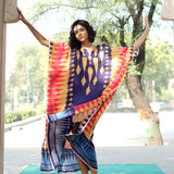 Navy blue/Yellow Printed Kilim Kaftan