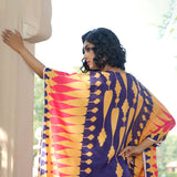 Navy blue/Yellow Printed Kilim Kaftan