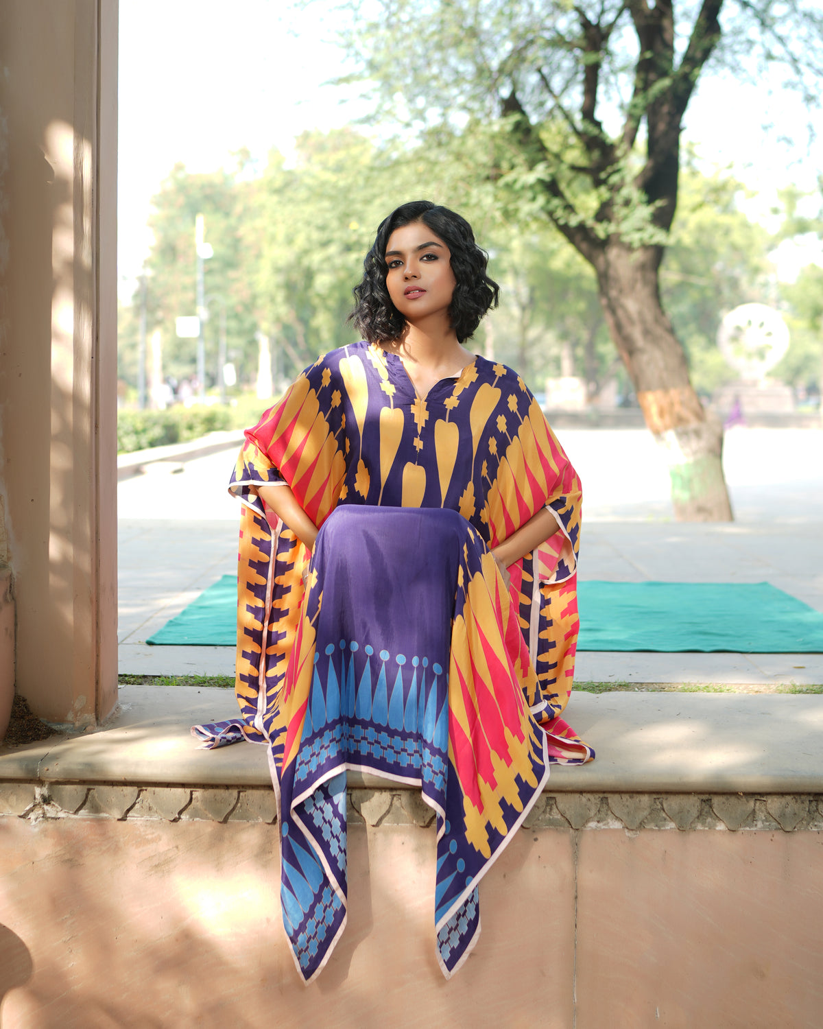 Navyblue/Yellow Kilim Kaftan