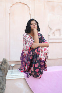 CHARCOAL CHINTZ KAFTAN