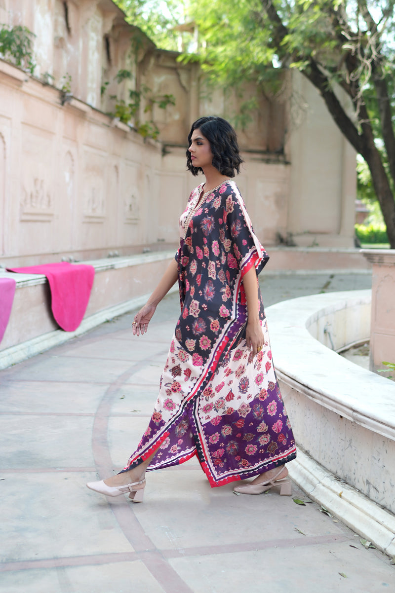 CHARCOAL CHINTZ KAFTAN