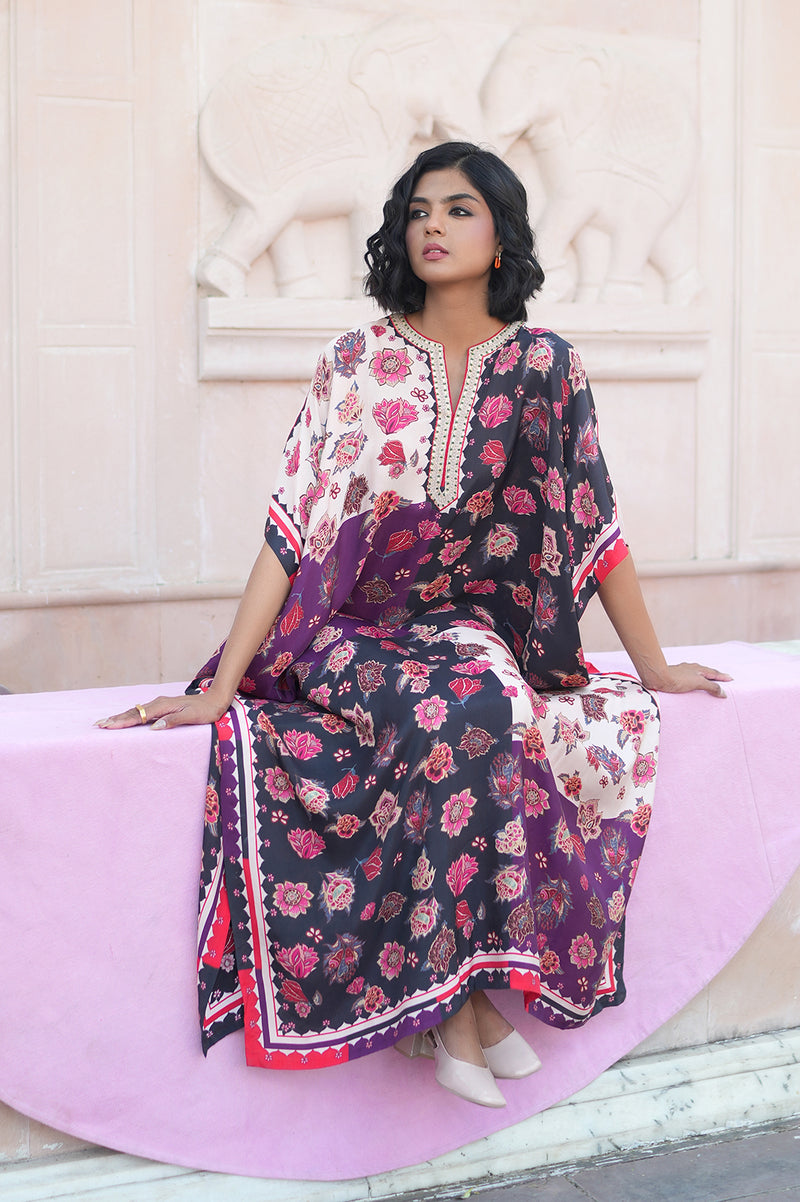CHARCOAL CHINTZ KAFTAN