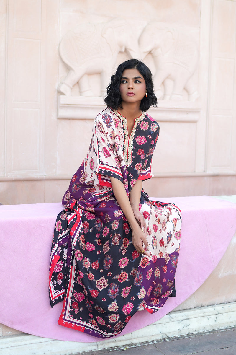 CHARCOAL CHINTZ KAFTAN