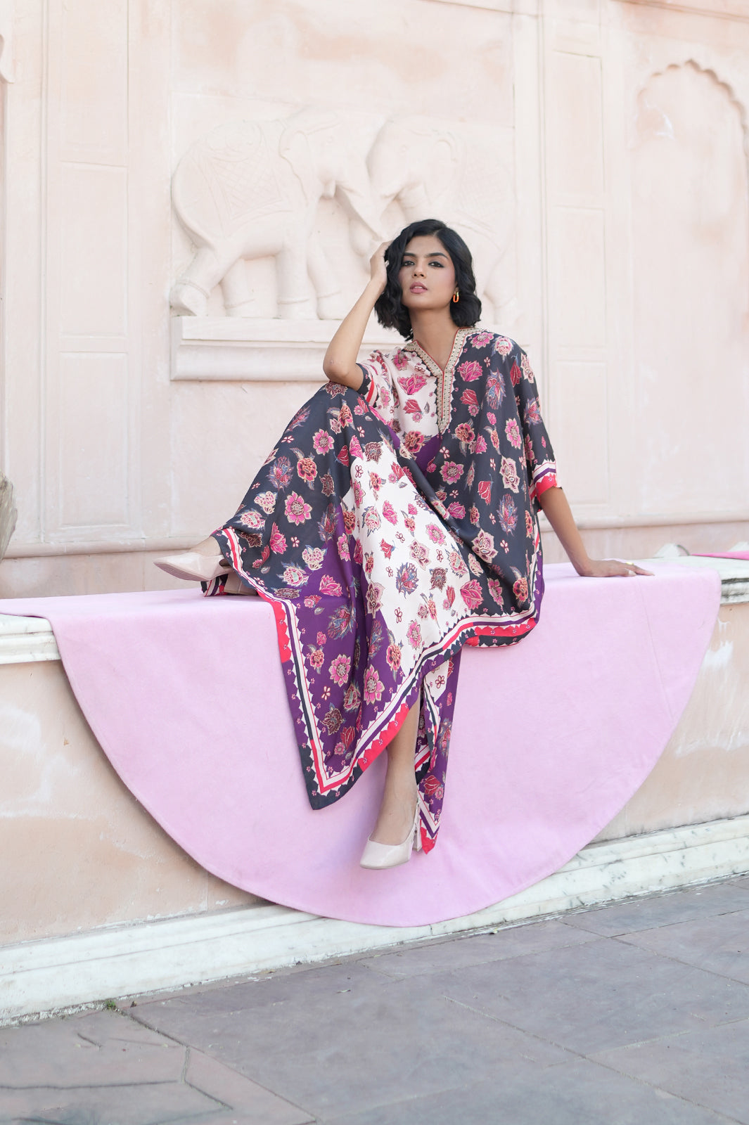 CHARCOAL CHINTZ KAFTAN