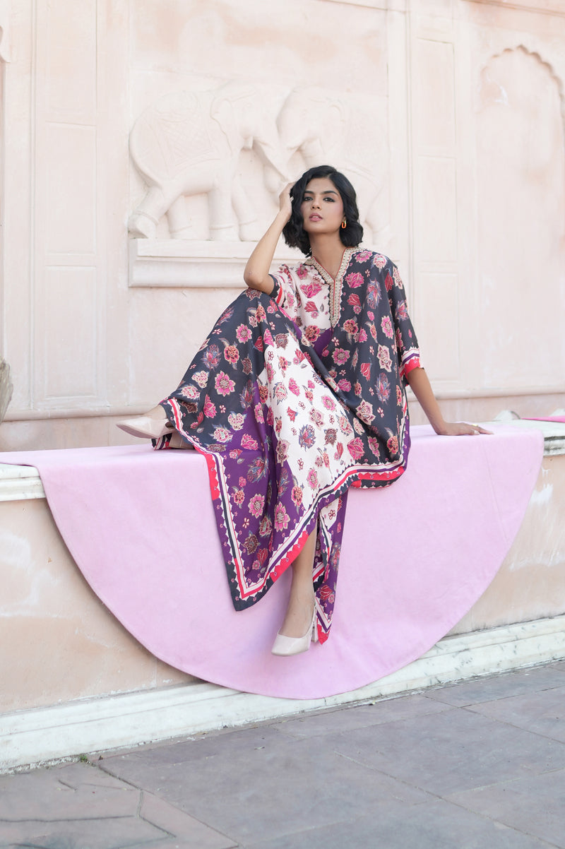 CHARCOAL CHINTZ KAFTAN