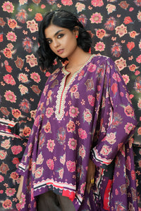 CHARCOAL CHINTZ PLUM RANI CAPE