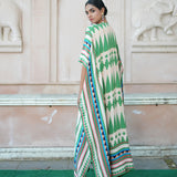 Ivory / Green Printed Kilim Kaftan