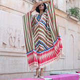 Multicolored Printed Kaftan Kurta Set