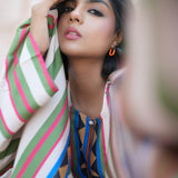 Multicolored Printed Kaftan Kurta Set