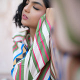 Multicolored Printed Kaftan Kurta Set