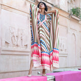 Multicolored Printed Kaftan Kurta Set