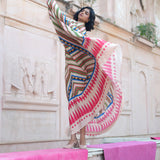 Multicolored Printed Kaftan Kurta Set