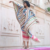 Multicolored Printed Kaftan Kurta Set